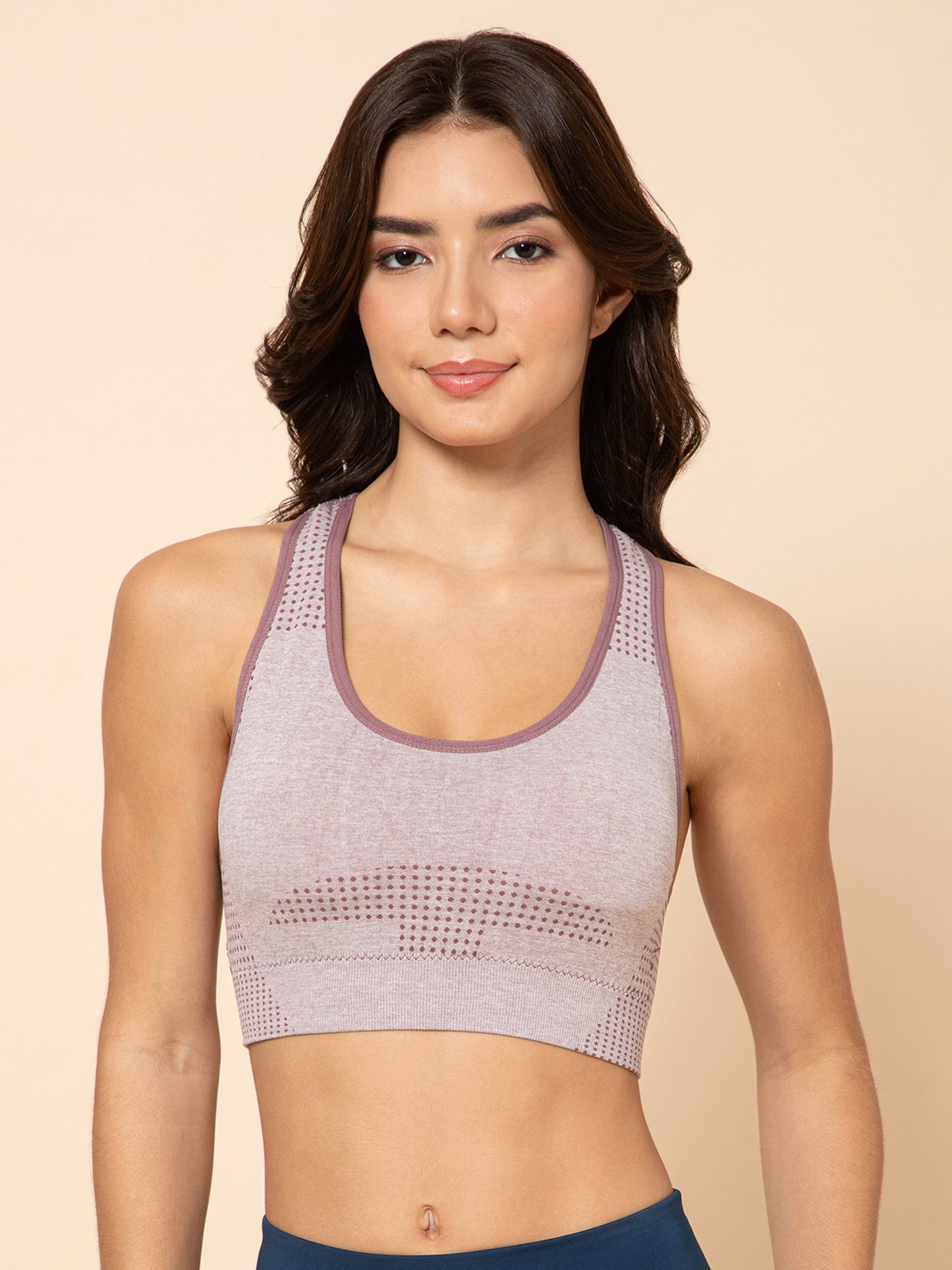 SculptFit Seamless Racerback Rosewood Mauve Sports Bra