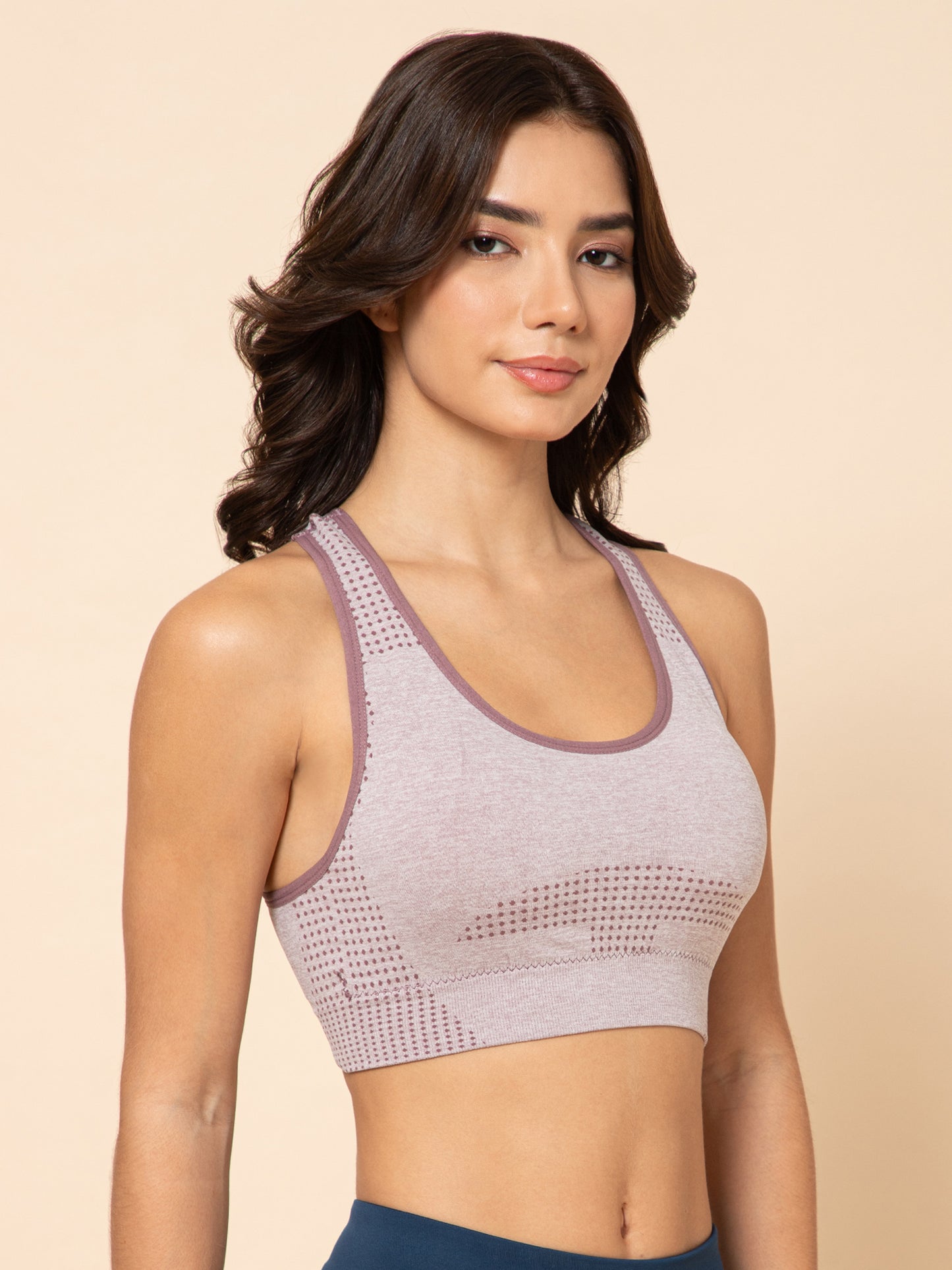 SculptFit Seamless Racerback Rosewood Mauve Sports Bra