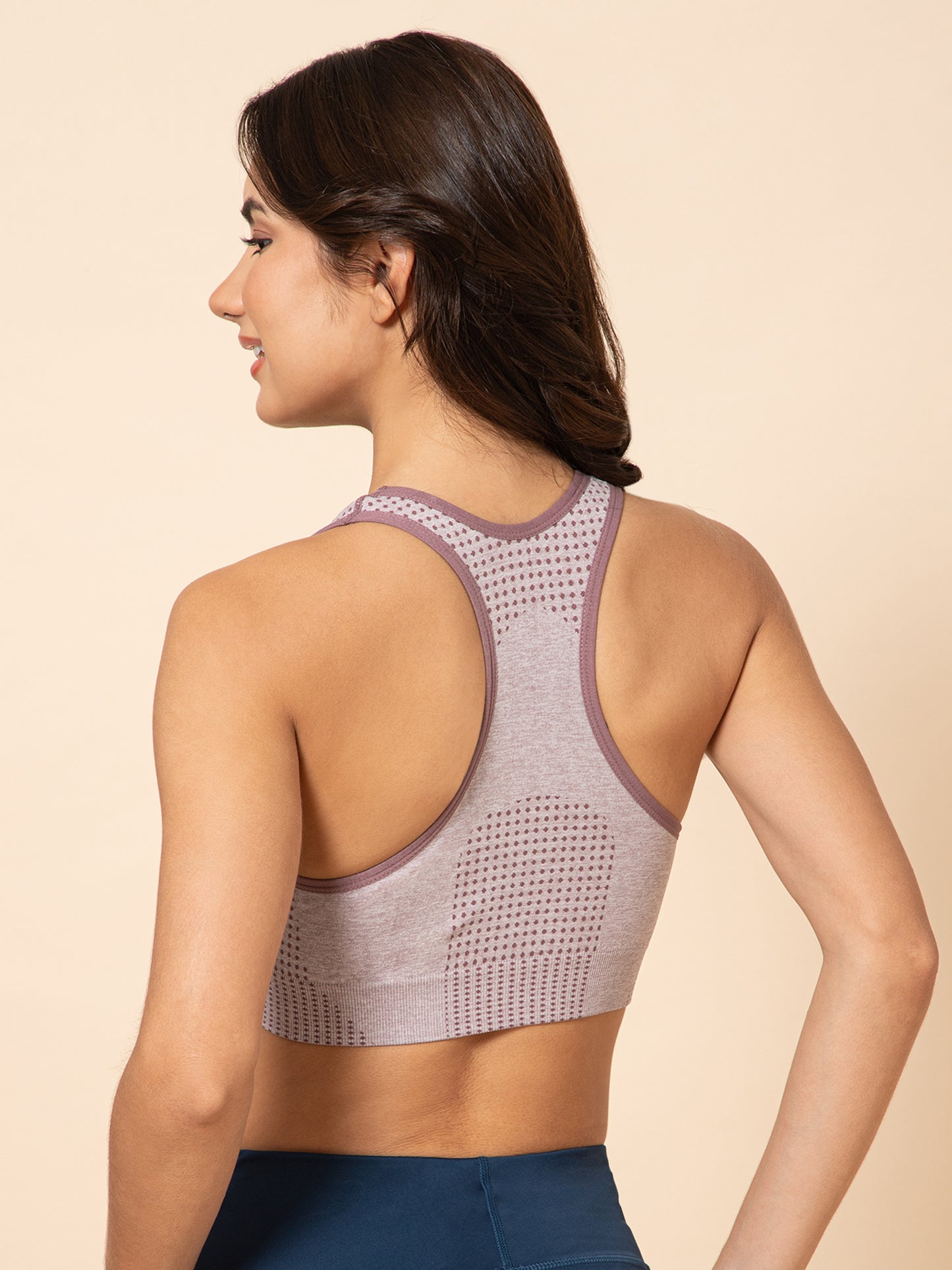SculptFit Seamless Racerback Rosewood Mauve Sports Bra