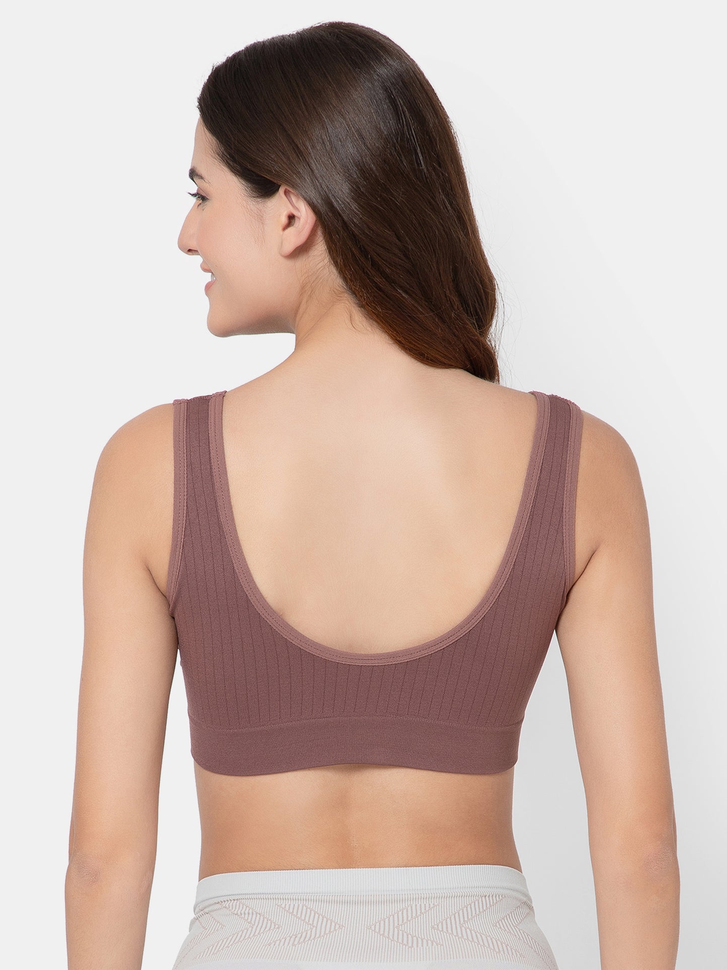 Women's Seamless Maternity/Nursing Front-Open Dark Brown Bra – Wireless & Stretchable