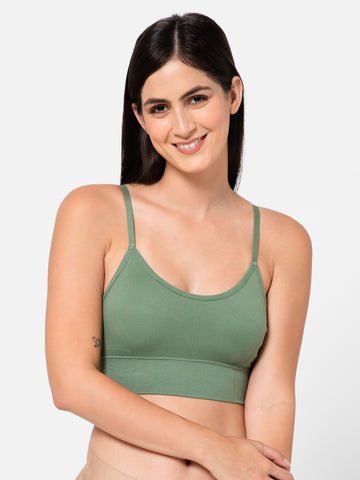 Midnight Comfort Seamless Green Bralette
