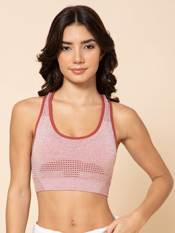 SculptFit Seamless Racerback Dusty Rose Sports Bra