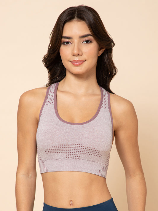 SculptFit Seamless Racerback Rosewood Mauve Sports Bra