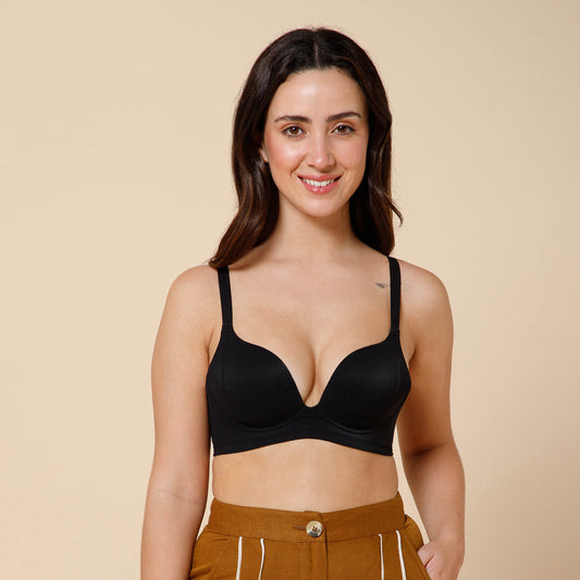 Seamless Push-Up Bra with Seamless Support & Aura Plunge Bra – Sculpted Comfort, Effortless Elegance