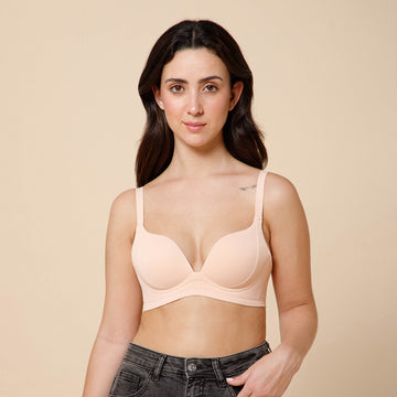 Seamless Push-Up Bra with Seamless Support & Aura Plunge Bra – Sculpted Comfort, Effortless Elegance