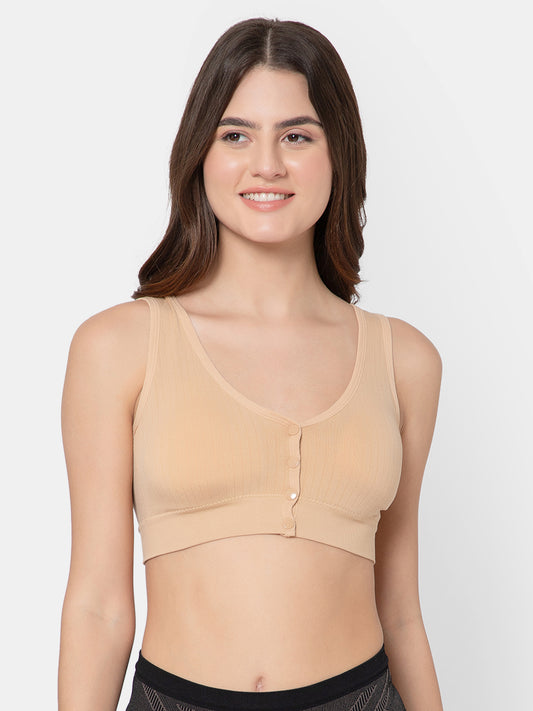 Women's Seamless Maternity/Nursing Front-Open Skin Bra – Wireless & Stretchable