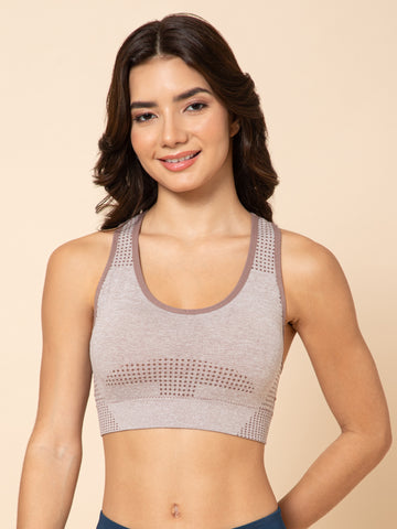 SculptFit Seamless Racerback Dusty Rosewood Sports Bra