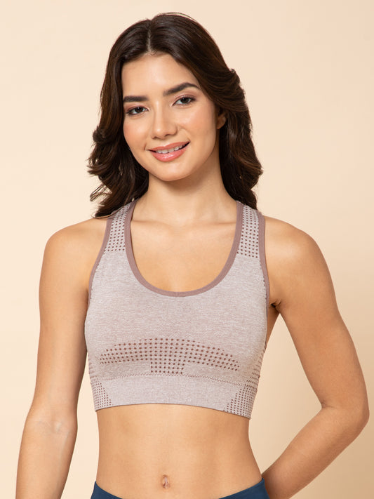 SculptFit Seamless Racerback Dusty Rosewood Sports Bra