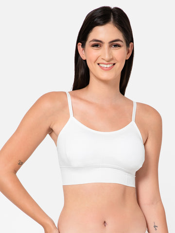 Midnight Comfort Seamless White Bralette