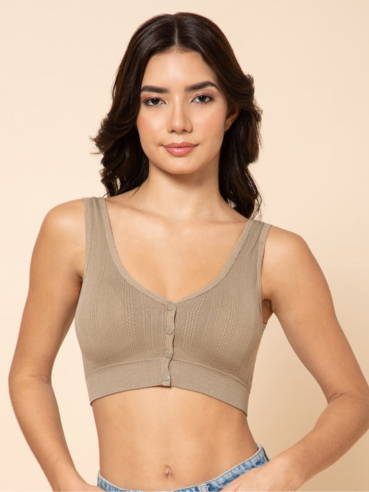 Women's Seamless Maternity/Nursing Front-Open Bra – Wireless & Stretchable