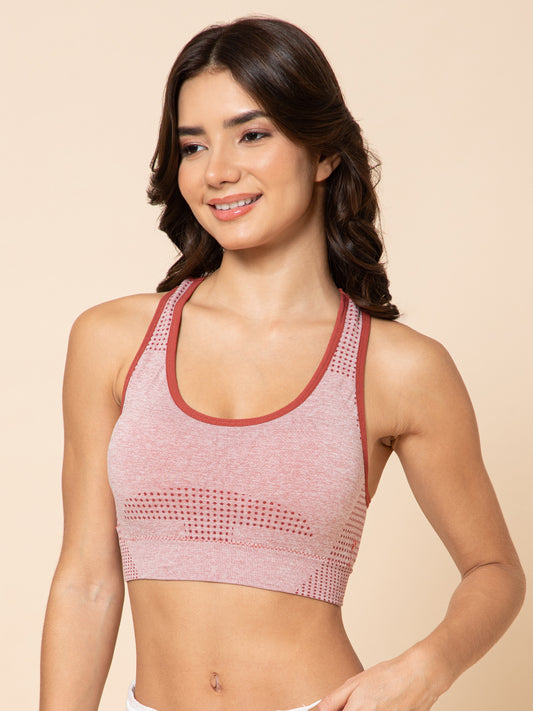 SculptFit Seamless Racerback Dusty Rose Sports Bra