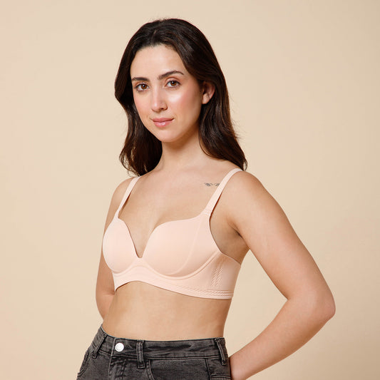 Seamless Push-Up Bra with Seamless Support & Aura Plunge Bra – Sculpted Comfort, Effortless Elegance