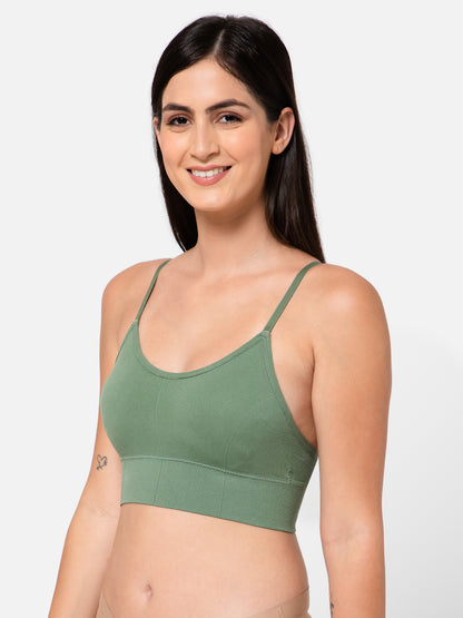 Midnight Comfort Seamless Green Bralette