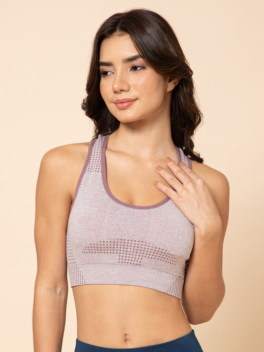 SculptFit Seamless Racerback Rosewood Mauve Sports Bra