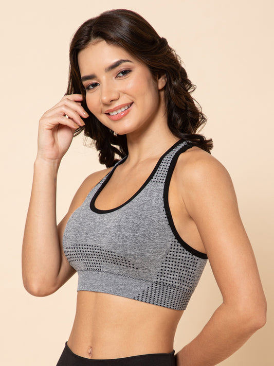 SculptFit Seamless Racerback Graphite Glow Sports Bra