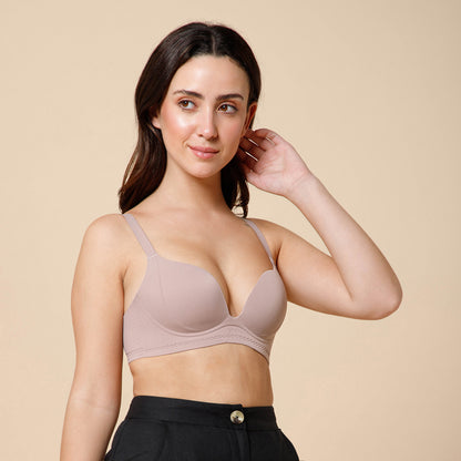 Seamless Push-Up Bra with Seamless Support & Aura Plunge Bra – Sculpted Comfort, Effortless Elegance