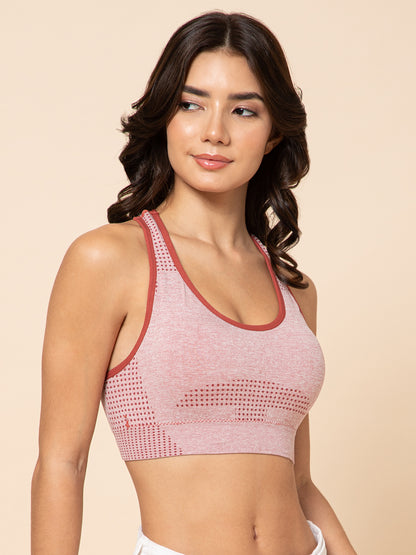 SculptFit Seamless Racerback Dusty Rose Sports Bra