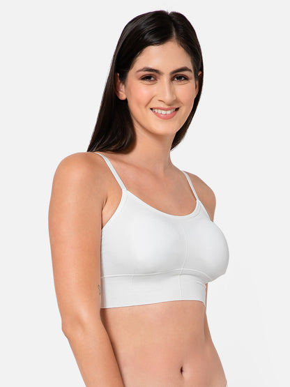 Midnight Comfort Seamless White Bralette