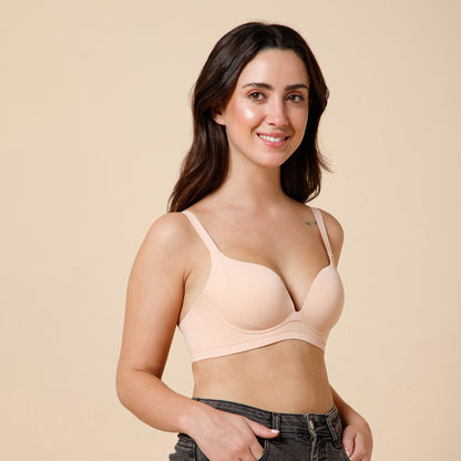 Seamless Push-Up Bra with Seamless Support & Aura Plunge Bra – Sculpted Comfort, Effortless Elegance