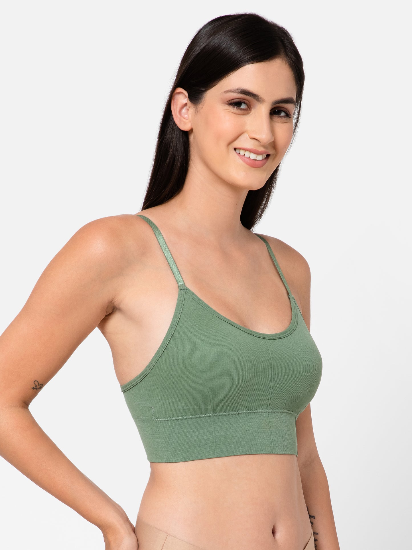 Midnight Comfort Seamless Green Bralette