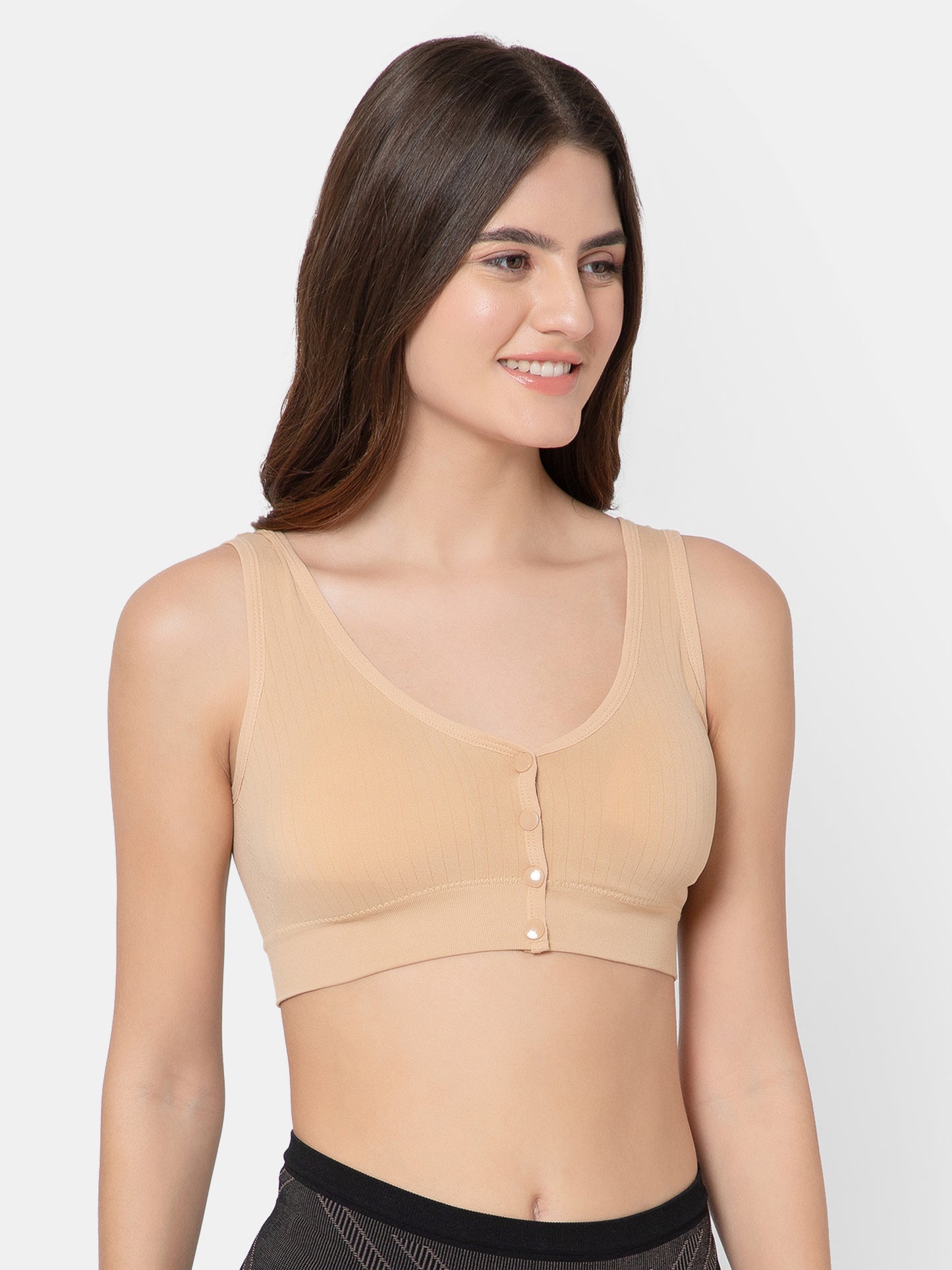 Women's Seamless Maternity/Nursing Front-Open Skin Bra – Wireless & Stretchable