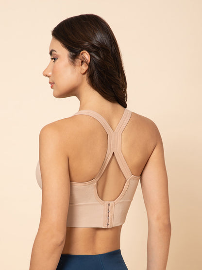 Seamless Skin Racerback Sports Bra with Front Support