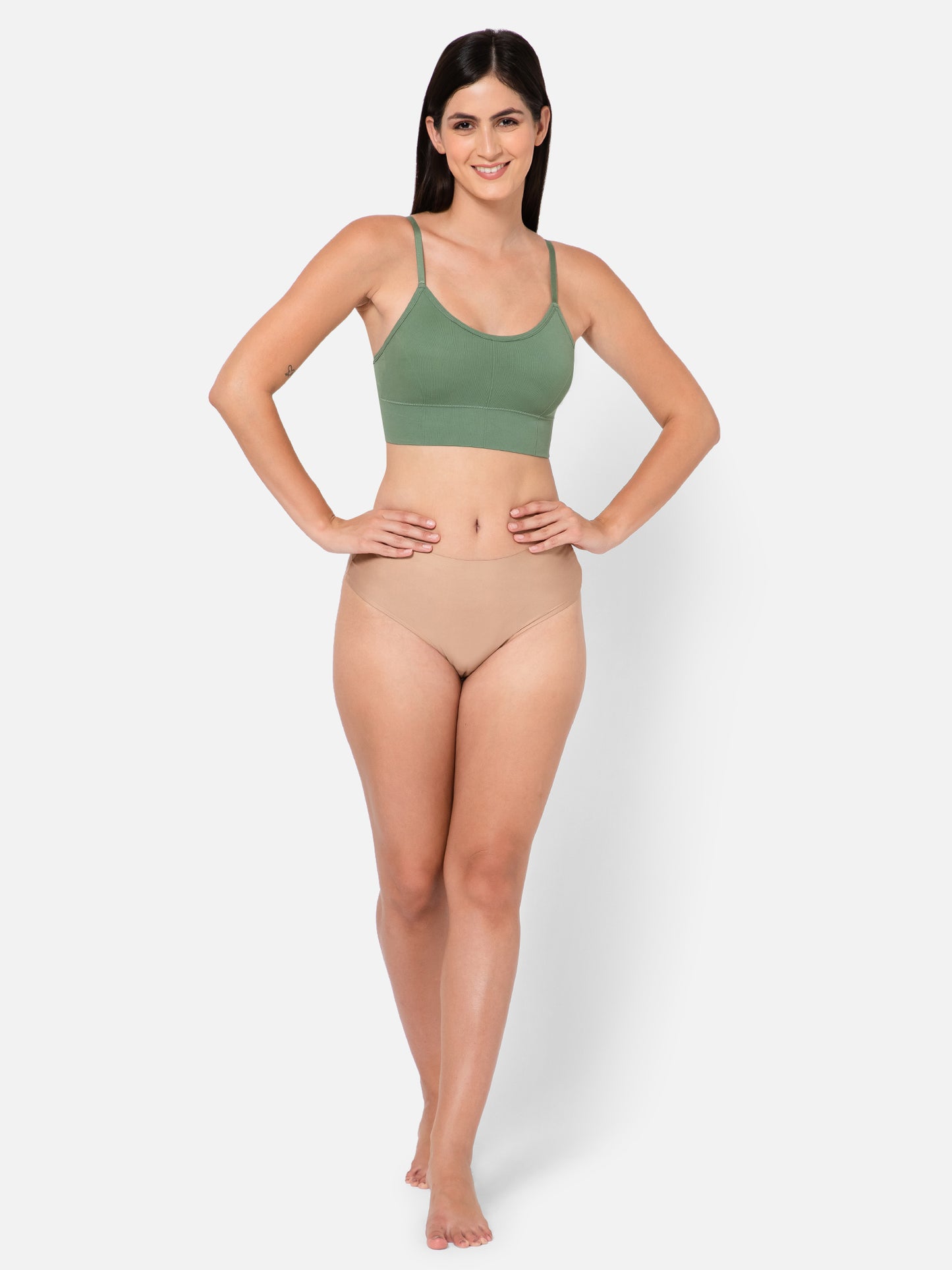 Midnight Comfort Seamless Green Bralette