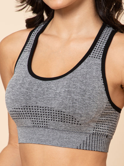 SculptFit Seamless Racerback Graphite Glow Sports Bra