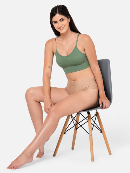 Midnight Comfort Seamless Green Bralette
