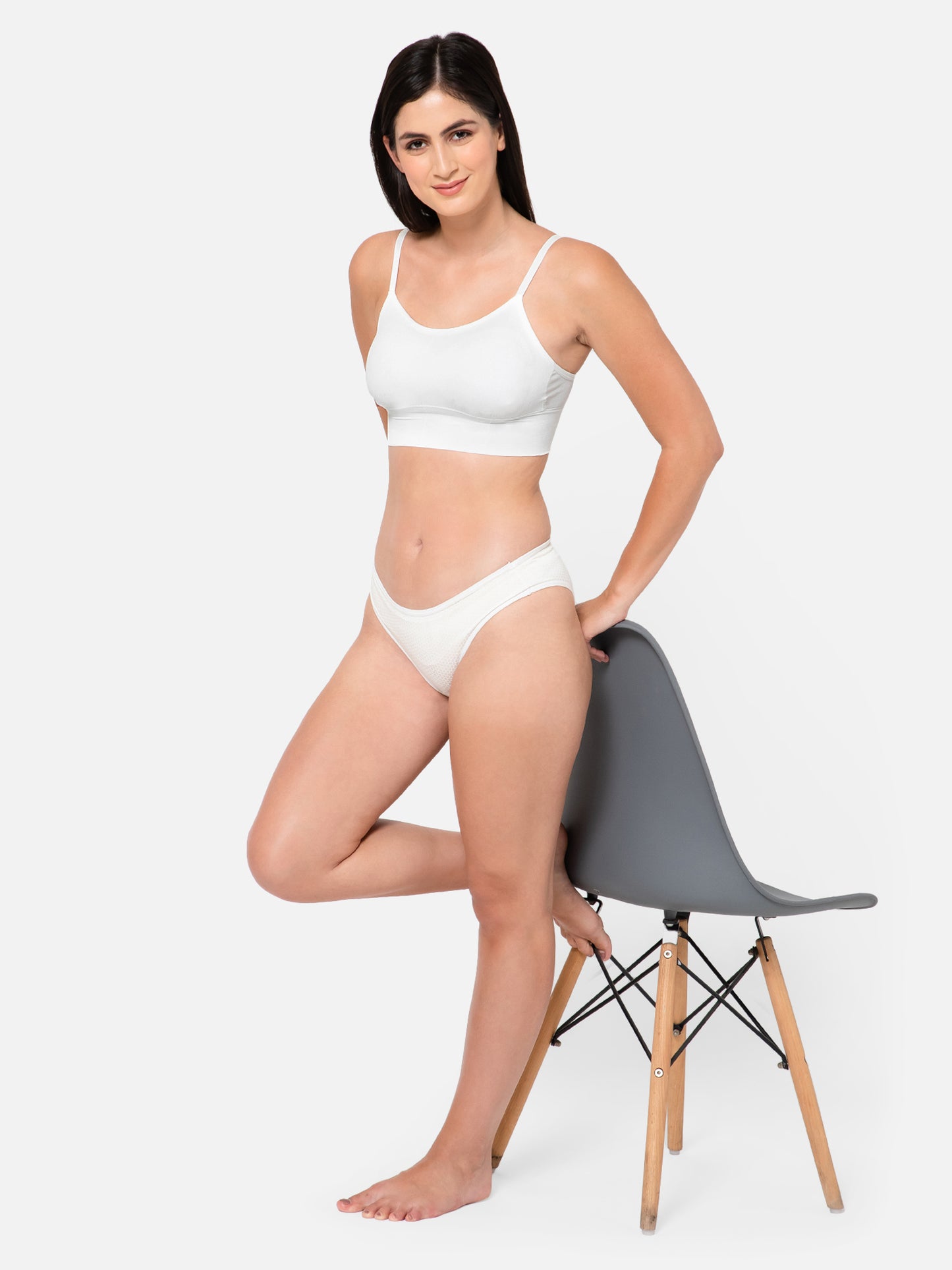 Midnight Comfort Seamless White Bralette